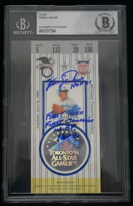 FERGIE JENKINS SIGNED 1991 MLB ALL STAR GAME TICKET W/ 4 INSCRIPTIONS BAS COA - Picture 1 of 2