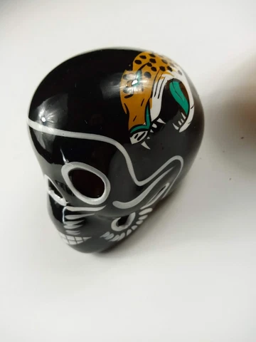 Jacksonville Jaguars, Skull Helmet, Ceramic. Clay Figure, Hand made/Painted 3'' Cover