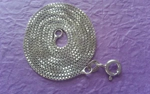 Beautiful 24" Real Sterling Silver 925 Box Chain Necklace High Quality Lot H2 - Picture 1 of 3