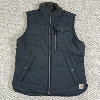 Chaleco reversible negro Carhartt Sherpa polar talla XS 0/2 chaleco utilitario para mujer Foto 1 de 4