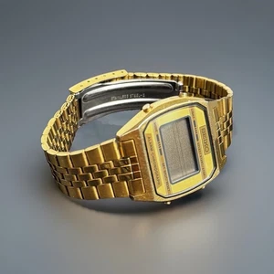 Vintage Seiko Digital Alarm Chronograph goldfarben LCD Retro Uhr ungetestet - Bild 1 von 7