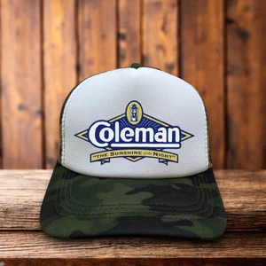 Coleman Mens Trucker Hat Navy Snapback Tactical Tent Hunting Fishing Ball Cap - Picture 1 of 6