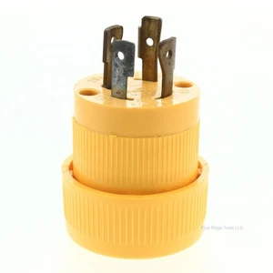 Cooper 3465 Yellow Nylon Twist-Lock Male Plug L14-20P 3-Pole 4-Wire 20A 125/250V - Picture 1 of 5