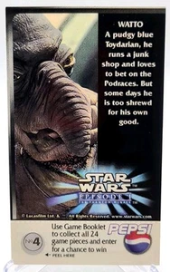 1999 Star Wars Pepsi Trading Card Lotterie Gioco Promo #4 Watto. - Foto 1 di 2