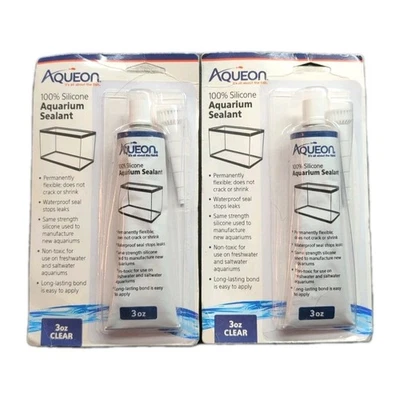 2 Tubos de Aqueon 100% Silicona Sellador Acuario Pecera Sello Impermeable 3oz. Foto 1 de 2