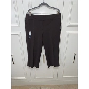 NWT Nicole Miller New York Women's Capri Pants Size 14 Brown Casual Stretch - Picture 1 of 11
