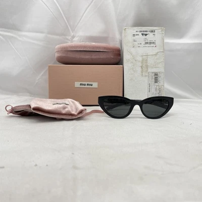 Miu Miu Womens Cat Eye Full Rim Sunglasses SMA04 Black Pre-Owned - Image 1 of 4