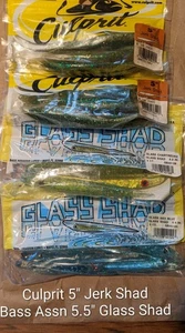 Lot Swim Bait GLASS SHAD Reflective Minnow Culprit Jerk Bass fishing lure new A - Picture 1 of 1
