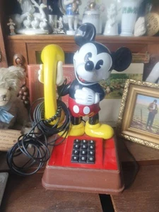MEGA SAMMLERFUND MICKEY MOUSE TELEFON WALT DISNEY TOP ZUSTAND MICKY MAUS AMERIKA - Photo 1/13