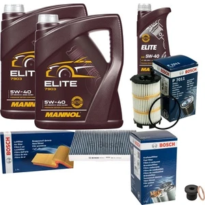 BOSCH Inspektionspaket 11L MANNOL Elite 5W-40 für Audi A4 Avant 8ED B7 8EC - Bild 1 von 12