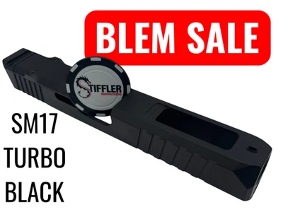 STIFFLER MANUFACTURING BLEM Turbo For Glock 17 custom Slide gen 1-3 NEW Cerakote upper stripped BLACK