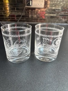 2 X Portmeirion Botanic Garden Whisky Tumblers Glass by Ocean - Picture 1 of 5