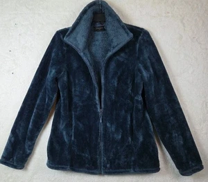 32 Degrees Heat Women’s Cozy Faux Fur Jacket Zipper Front Blue Size Med - Picture 1 of 5