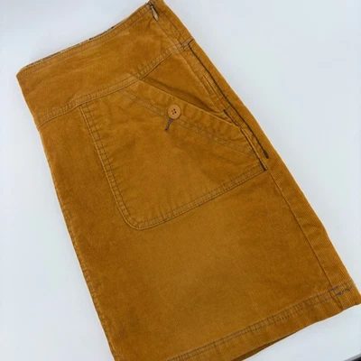 Falda PrAna Pana Línea A Mujer Talla 10 Amarillo Mostaza Mezcla Algodón Orgánico Foto 1 de 4