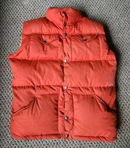 Vintage 70s Mens The North Face Puffer Vest Goose Down Large Red USA Button Up - Picture 1 of 6