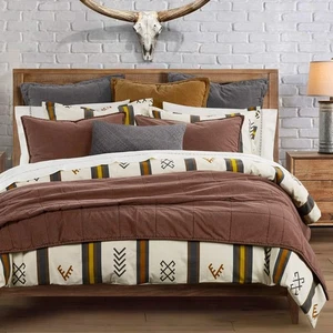 HiEnd Accents Toluca Canvas Western Bedding Set di 3 Pezzi per Piumone Queen, Ca... - Foto 1 di 9