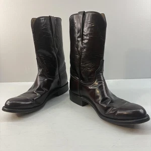 Lucchese Stiefel Herren Größe 10,5 Braun Leder Western Roper Cowboy Handarbeit L1514 - Bild 1 von 18