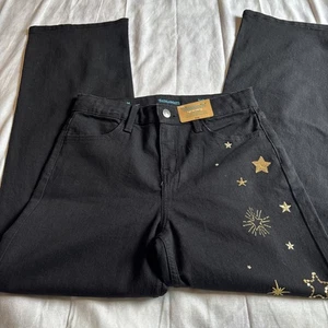 Thereabouts Girls Black Jeans Gold Stars Size 14R New - Picture 1 of 11