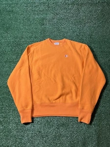 Sudadera Champion tejido inverso para hombre cuello redondo naranja talla mediana - Imagen 1 de 7