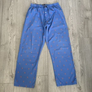 Polo Ralph Lauren Men's Sleepwear Trousers Blue Medium Cotton Pockets - Picture 1 of 7