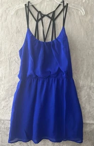 Vestido Charlotte Russe Mujer Grande Azul Correa de Espagueti Tirantes Espalda Gasa Mini - Imagen 1 de 14