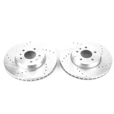 PowerStop Evolution Drilled Slotted Rotors Pair Front For Cadillac ATS - Image 1 of 3