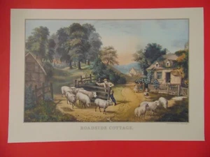 Currier & Ives Kalender Topper Print 1996 ROADSIDE COTTAGE - Bild 1 von 1