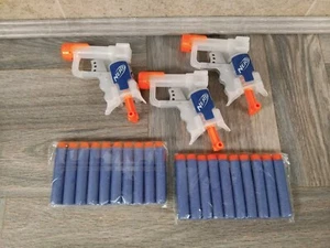 x3 NERF Jolt Soft Dart Gun Blaster Gun Single Shot (Clear/White) With 20 Darts - Picture 1 of 12