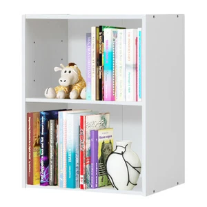 2 Tier Open Shelf Nightstand End Table Sofa Side Storage Display Furniture White - Picture 1 of 6