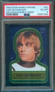 1999 Topps Chrome Star Wars LUKE SKYWALKER Archives Double-Sided #D2 PSA 6 - Picture 1 of 2