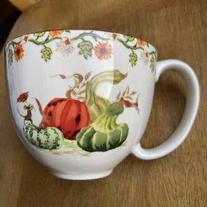 Anthropologie Inslee Fariss Autumn's Bounty Mug Cup Stoneware Pumpkin Gourds NWT - Picture 1 of 6
