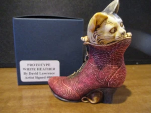 PROTOTIPO Harmony Kingdom Gato Brezo Blanco en Bota Hecho en el Reino Unido Caja Estatuilla - Imagen 1 de 5