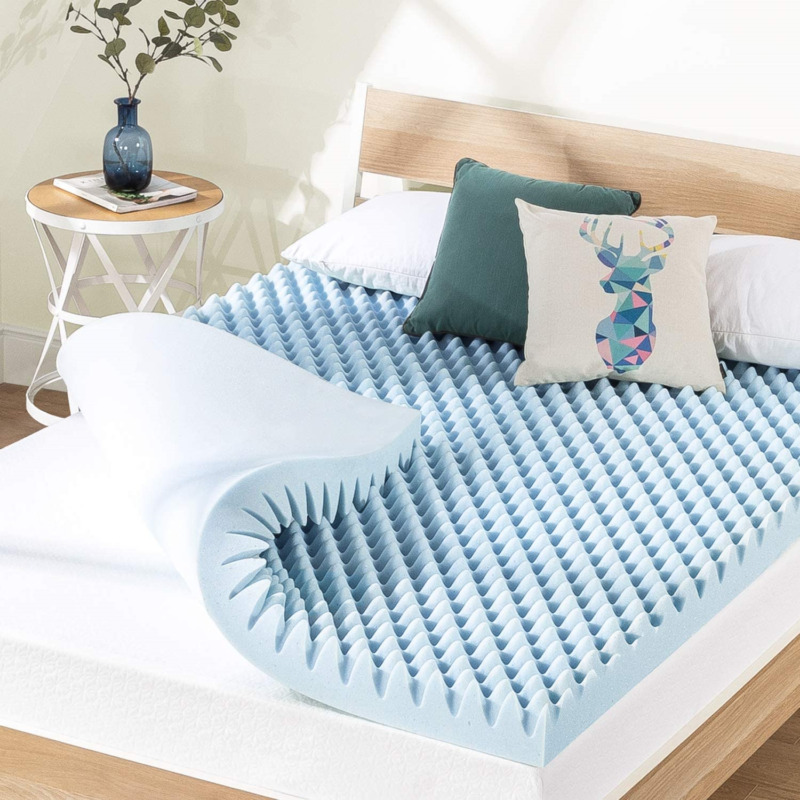 Online Sale Best Price Mattress 4 Inch Egg Crate Memory Foam Mattress Topper with Cooling