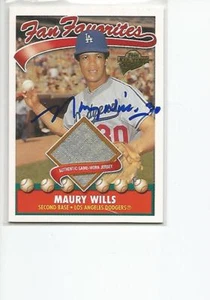 MAURY WILLS Autographed Signed 2004 Fan Favorites Jersey card LA Dodgers COA - Picture 1 of 1