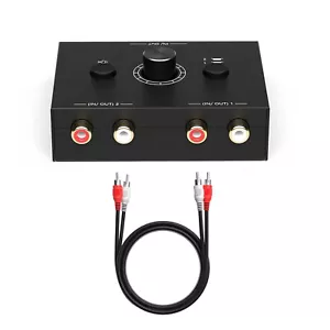 1 In 2 Out / 2 In 1 Out RCA Stereo Audio Switch Audio Switcher Splitter - Picture 1 of 13