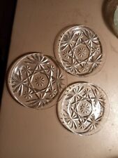 3  EARLY AMERICAN PRESCUT Small Plates 4-3/8" ANCHOR HOCKING