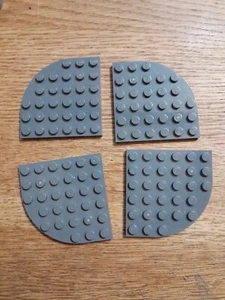 LEGO 6003 Round Corner Plate 6 x 6 Dark Modern Grey Pack of 4 - Picture 1 of 1