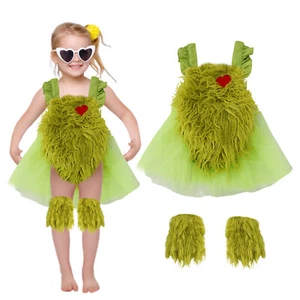 Cosplay Newborn Baby Girls Christmas Grinch Dress Halloween Princess TUTU Skirts - Picture 1 of 8