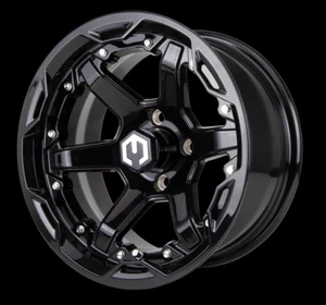 1 Pair MODZ Gladiator Glossy Black 14" Golf Cart Wheel Chrome Bolts G1-5413-GB - Picture 1 of 2