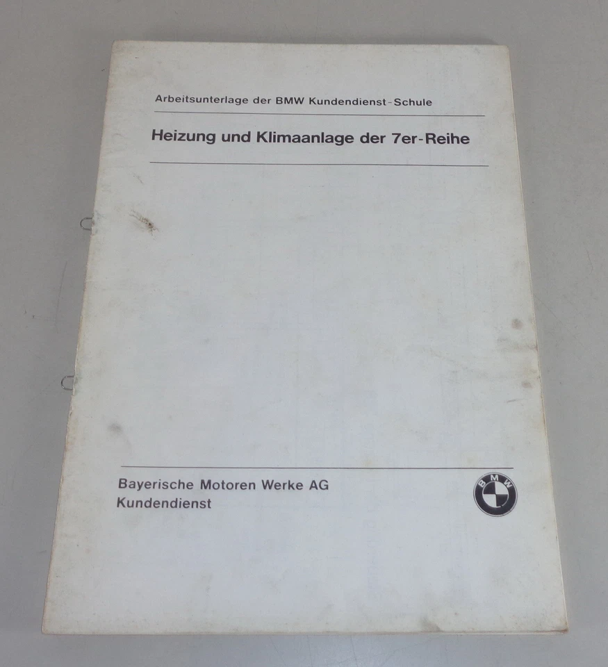 Schulungsunterlage Seminario BMW 7er E23 728 730 732 733 735 Calefacción / Clima - Imagen 1 de 1