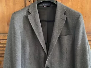 Giacca blazer uomo Tommy Hilfiger L 40 due bottoni grigio spina di pesce tweed - Foto 1 di 8