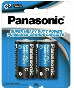 2 Pack Panasonic C-Size Type C Battery, Super Heavy Duty C Batteries, Disposable - Picture 1 of 1