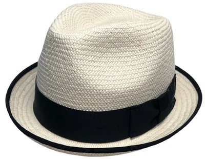 Vintage Christys' of London Panama Toquilla Straw Stingy Brim Fedora Made in UK - Image 1 of 4