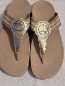 Sandalias Fitflop Walkstar Puntera Platino Talla 10 - Imagen 1 de 5