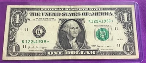 2017 DOLLAR BILL STAR NOTE K 1224 1939* - Picture 1 of 2