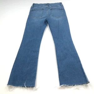 FRAME Le Crop Mini Boot 27 (Fits 27W 26L) Mid Rise Denim Raw Hem Cut Off Jeans - Picture 1 of 10