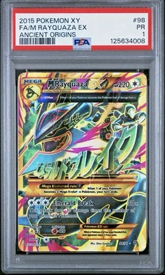 PSA 1 2015 Pokemon XY Ancient Origins Full Art Mega M Rayquaza EX 98/98 Holo - Image 1 of 2