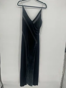 Free People Split Velvet Maxi Dress in Dark Green Inset Cutout Slip Maxi S - Bild 1 von 8