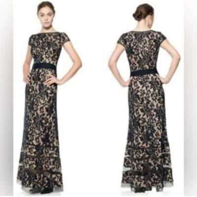 Tadashi Shoji Maxi Dress Women’s 4 Blue Gown Lace Mermaid Evening Lace Victorian - Image 1 of 4