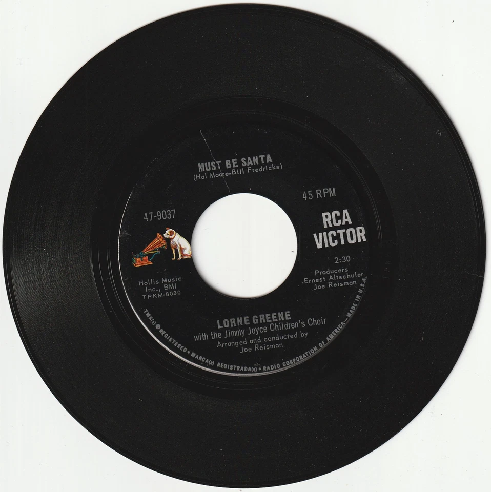 LORNE GREENE 45 rpm record--MUST BE SANTA Foto 1 de 1